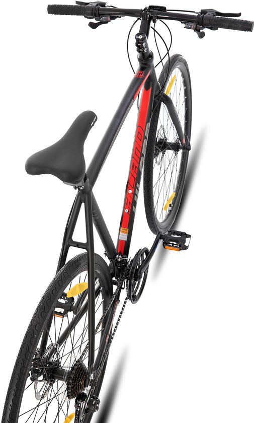 HH HILAND Hybrid Fiets - 700C - 21 Versnellingen - Racefiets / Stadsfiets - Mechanische Schijfremmen - Heren & Dames - Commuter Bike — afbeelding 3