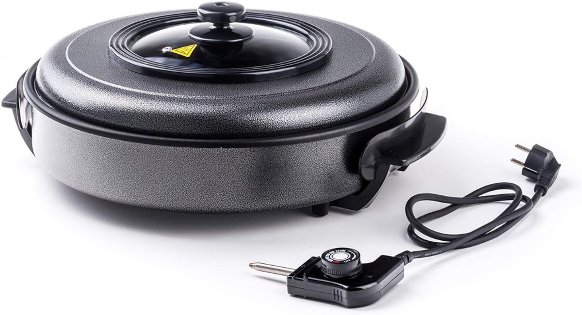 DYNA® Partypan - Elektrische Pan - Hapjespan Electrisch - Geschikt Om Te Frituren - 1400w - Zwart - 45cm x 55cm 46cm; 3.23 kg