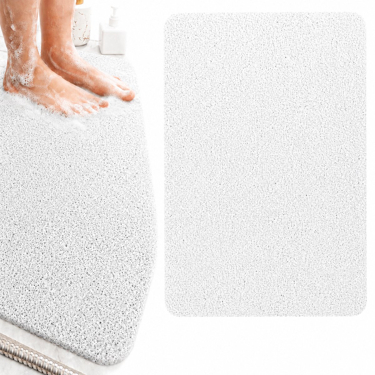 GLODI GOODS® Antislip badmat douchemat 40x60 cm - voor in de douche of bad – antislipmat waterdoorlatend – WIT