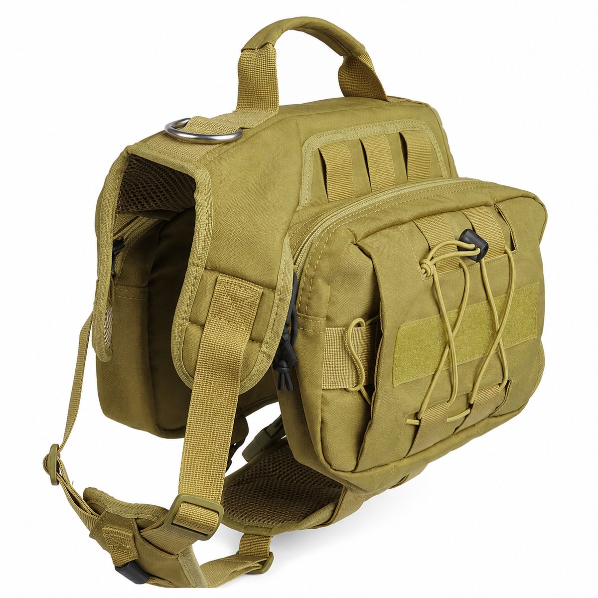 Gloovon® - Hondentuig - Hondenharnas - Tactical Honden Tuigje - Anti-Trek Tuig - Middel en Grote Hond - met Opbergvakken aan beide zijden - Maat M