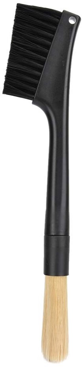 Dailygoods - Reinigingsborstel - Dubbele Kop - Multifunctionele Afneembare Borstel - Zwart - Barista Gereedschap - Geschikt voor Koffiezetapparaat en