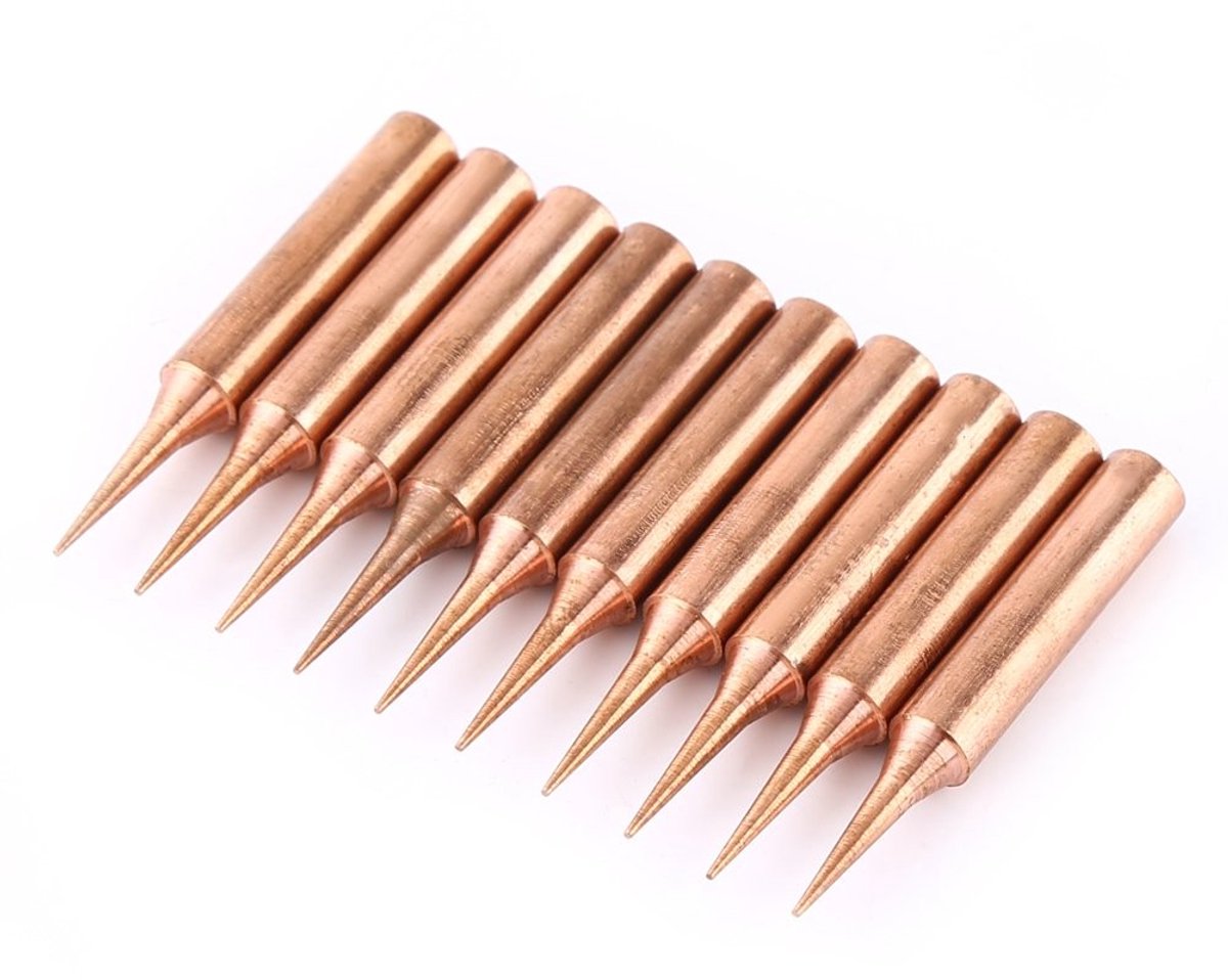Allecto - Soldering Iron Tip - 10pcs 900M-T-I - Pure Copper - Geschikt voor Soldering Station - Perfect voor precisiewerk - Ideaal voor hobbyisten