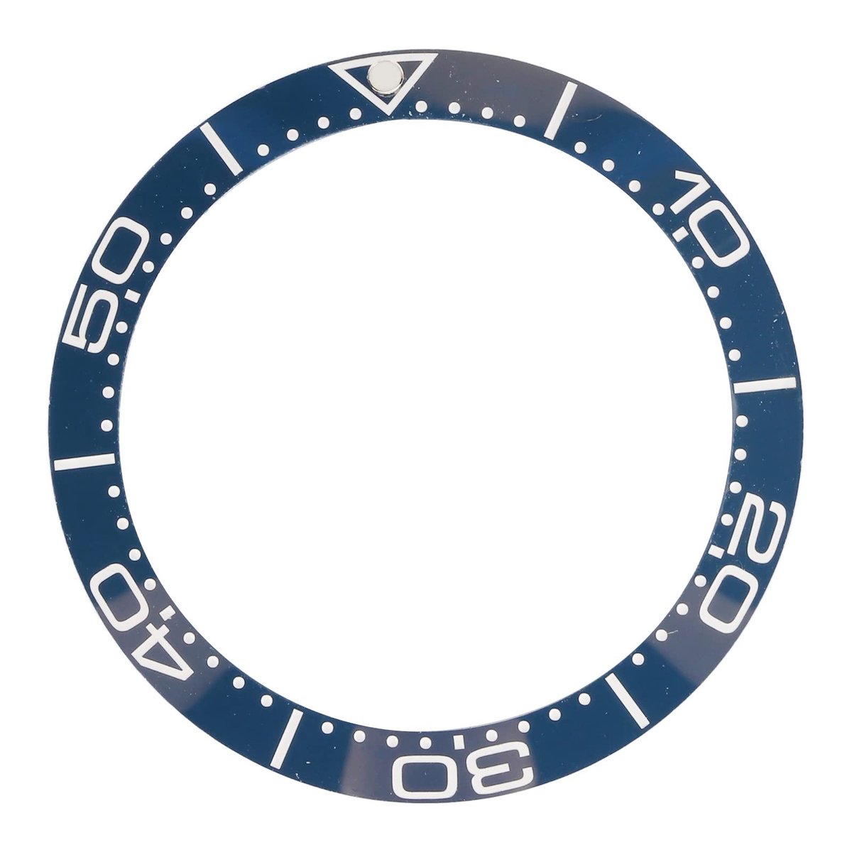 Dailygoods - Professioneel Horloge-inzetstuk - Vervangende Bezelring - Stijlvol en Betrouwbaar - Witte Karakter Blauwe Rug - Perfect voor Horlogeliefh