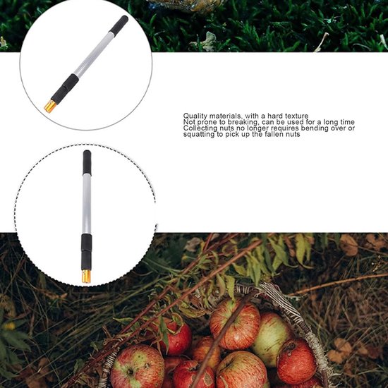 Fruitplukker Verlengstang - Oogststok Telescoop - Hoog Fruit Plukken - Lichtgewicht Aluminium - Verstelbaar - Grijs — afbeelding 2