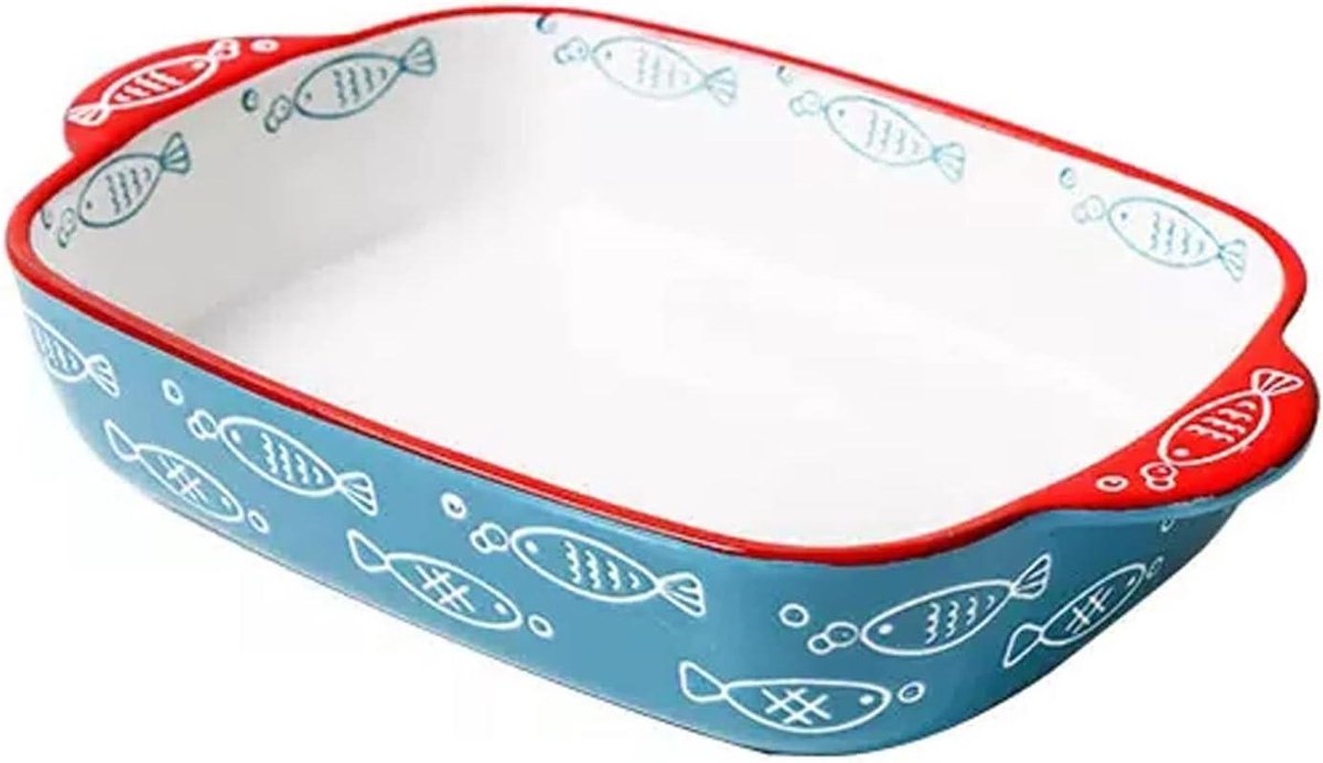 Ovenschaal Keramiek - Bakvorm Rechthoek - Lekker Koken - Hoge Temperatuur Gebakken - 22x13x4.5cm - Wit