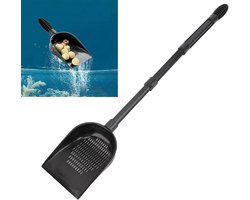 Aquarium Zand Schep - Terrarium Onderhoud - Schoonmaken Waterbodem - Afneembare Stangen - 30 x 20 x 4 cm - Grijs