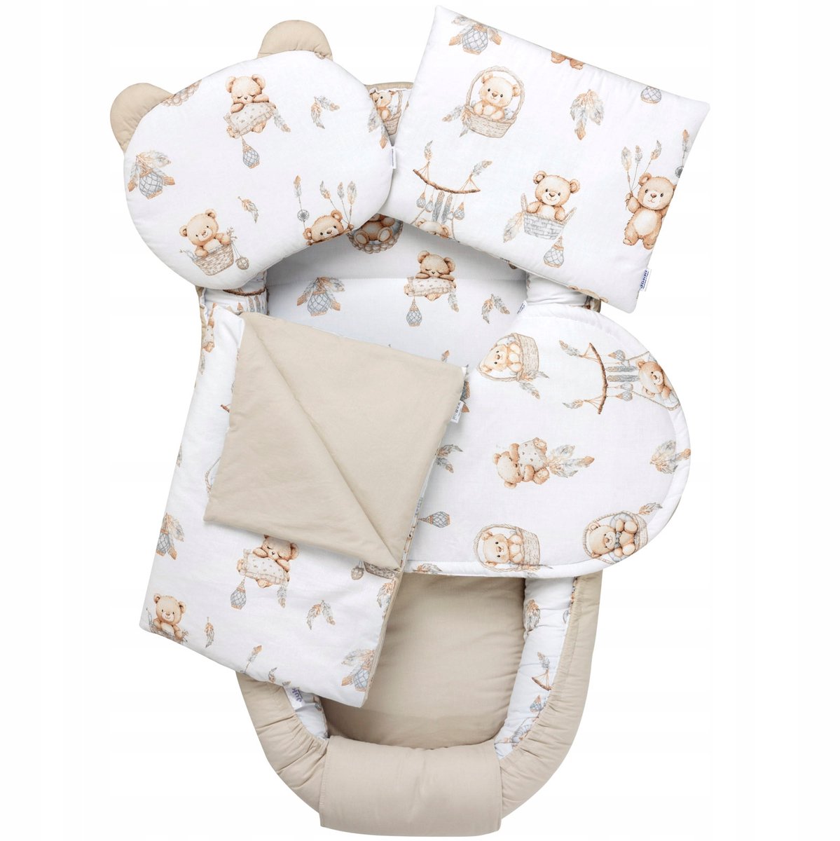 Jukki Baby Nest XXL Katoen 5-delige Set Boho Bears