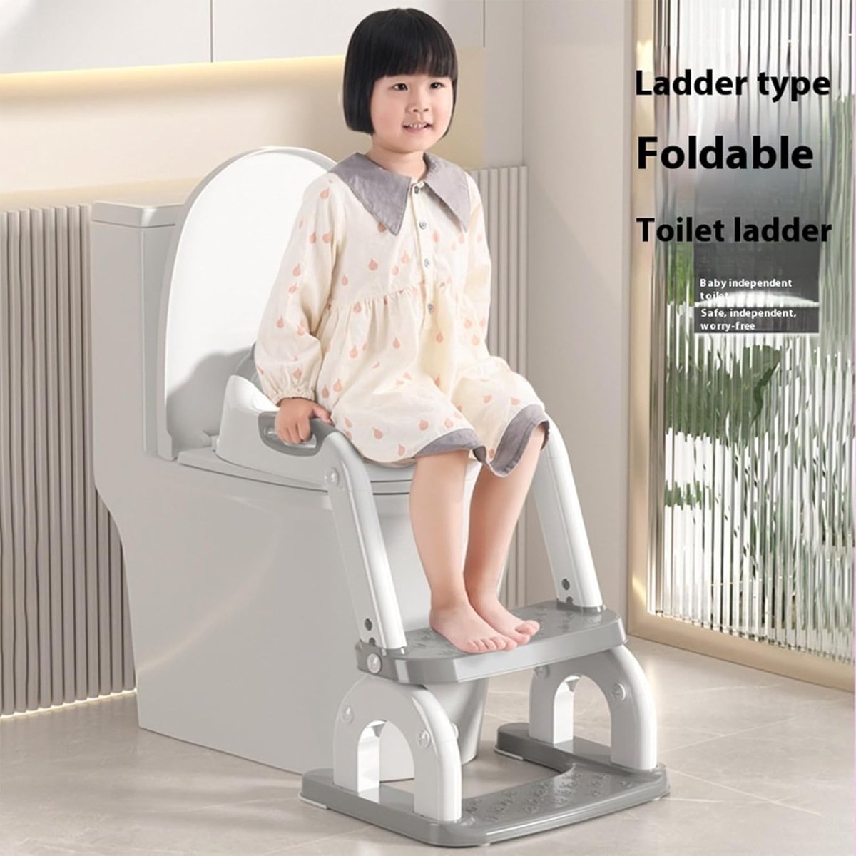 Opvouwbaar Potty Seat - Toilet Trainer - Baby Zindelijk Maken - Verstelbare Hoogte - 30 x 345 cm - Blauw