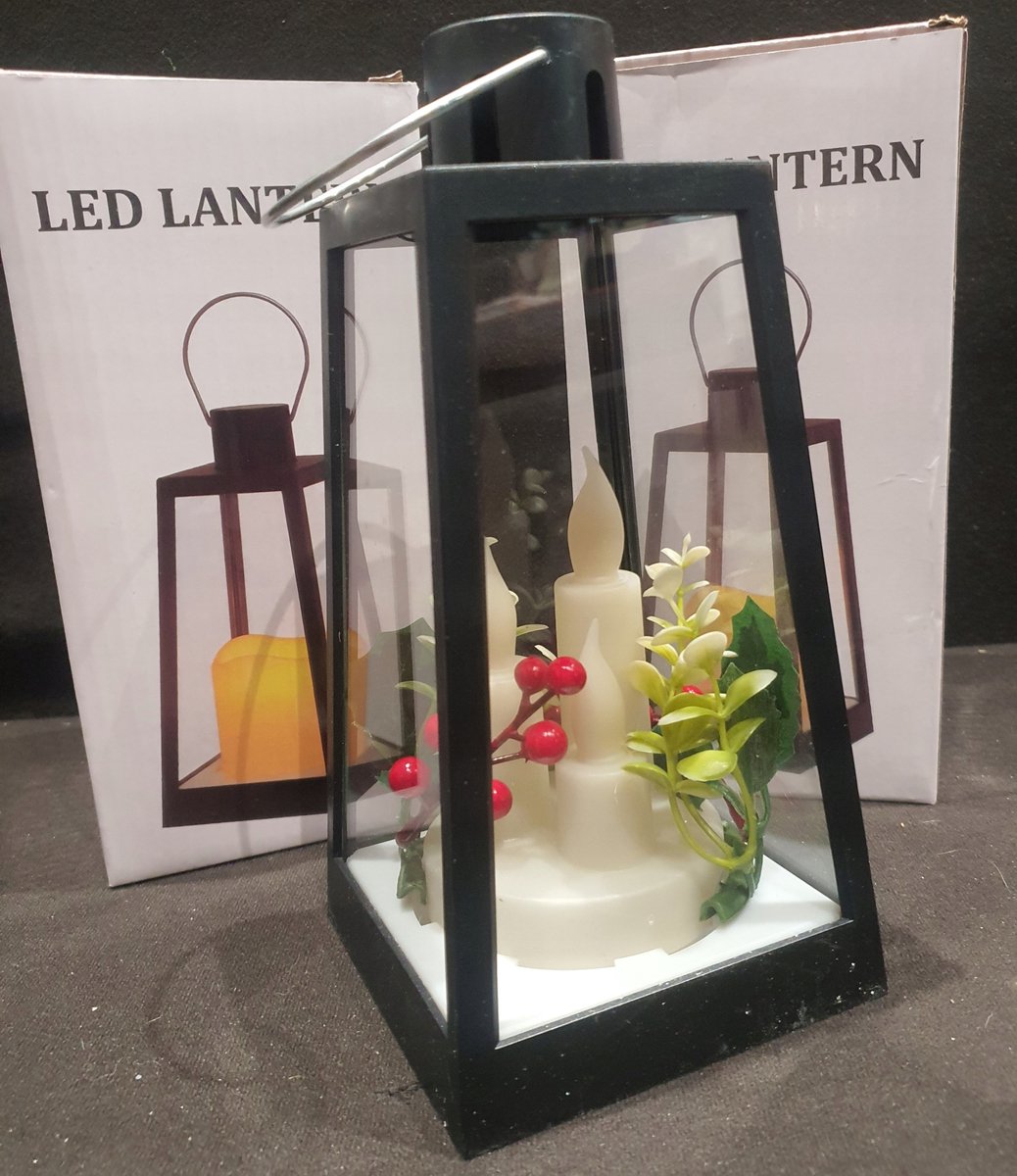 LED Lampion met 3 Vlammen - Warm Sfeerverlichting - 10x22 cm