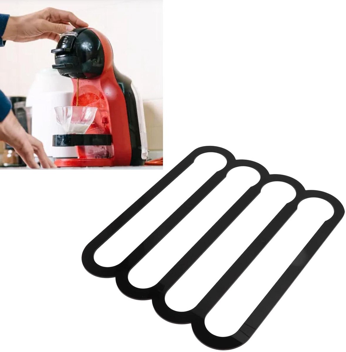 Koffiecapsulehouder - Capsule rek - Keuken organiseren - Verticaal of horizontaal - 35x30 cm - Zwart