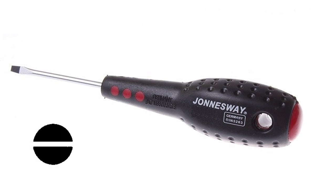Jonnesway Platte Schroevendraaier 6 x 38 mm - Sterk ABS-handvat