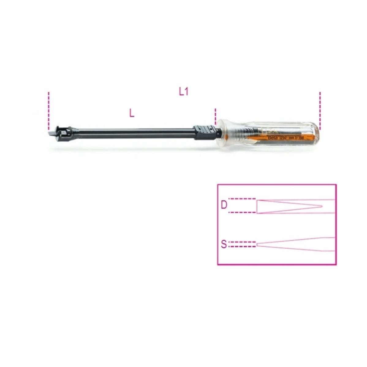 Beta Platte Schroevendraaier met Schroefgrijper 3mm