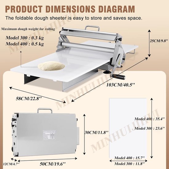 Opvouwbare Pastamachine - Deegroller Machine - Verse Pasta Maken - 56 Dikte Instellingen - 0-25 mm - Zilver — afbeelding 4