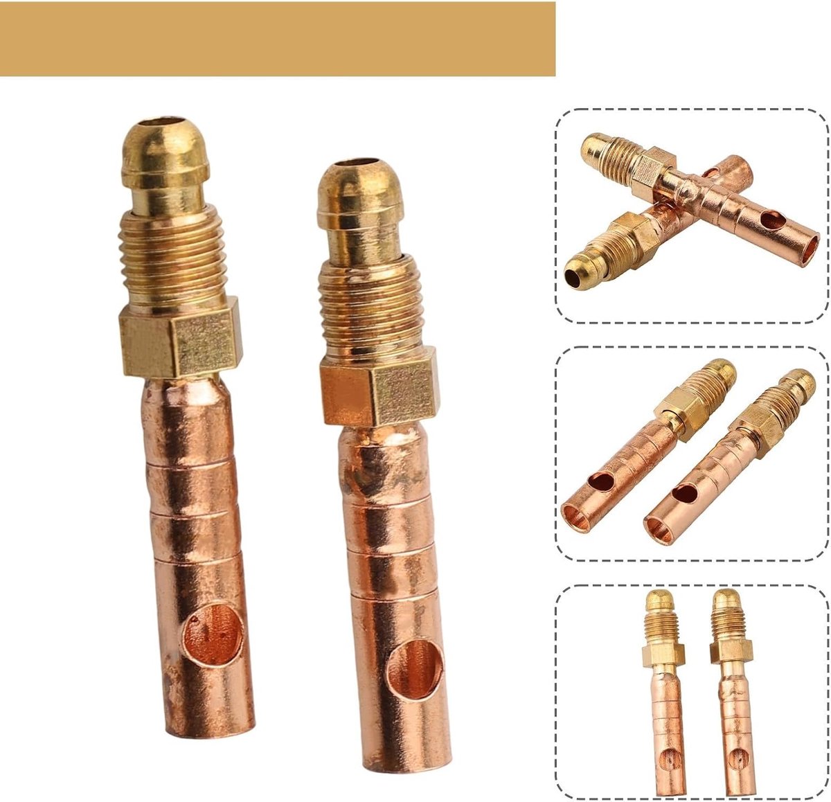 TIG Kabel Connector - Lasapparaat Adapter - TIG Lassen - Geleidend Koper - 2 Stuks - Zilverkleurig