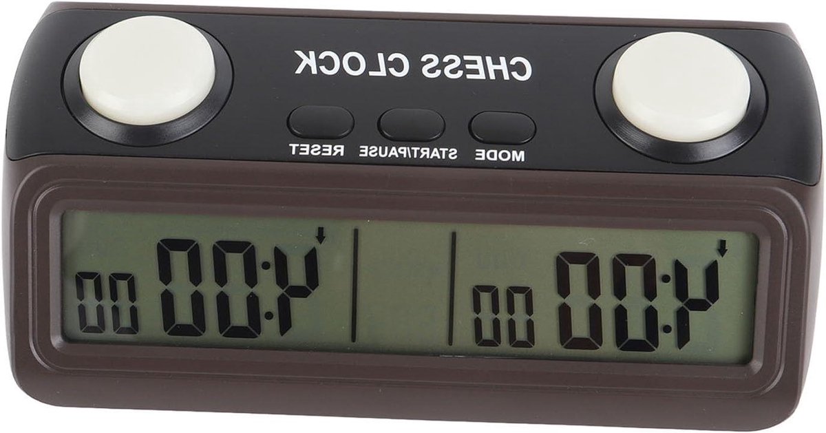 Digitale Schaakklok - Spel Timer - Toernooi Tijdmeting - Instelbare Modi - Basis Tijd - Zwart
