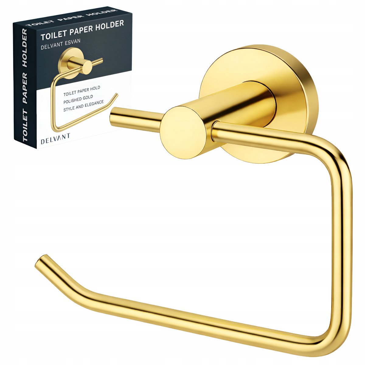 Gouden Metalen Toiletpapierhouder DELVANT ESVAN - Glanzend Elegant