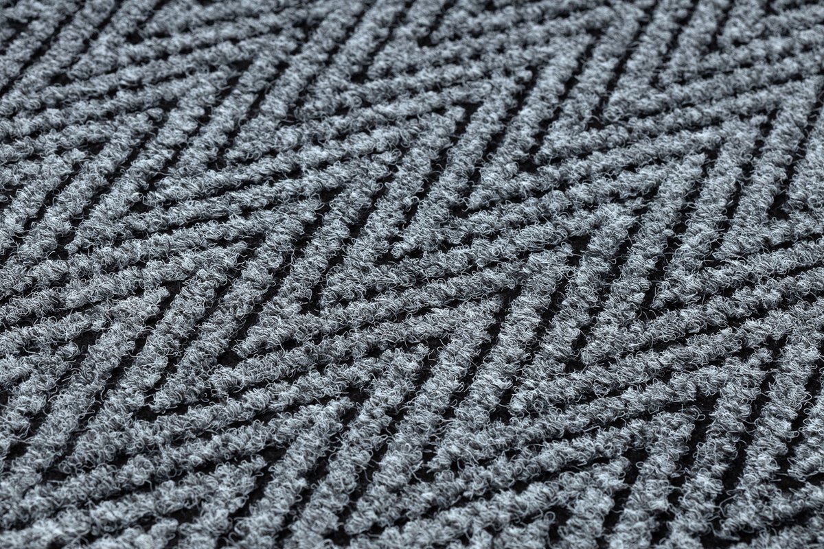 MAGNUS Grijze Zigzag Deurmat - 100x110 cm - Antislip