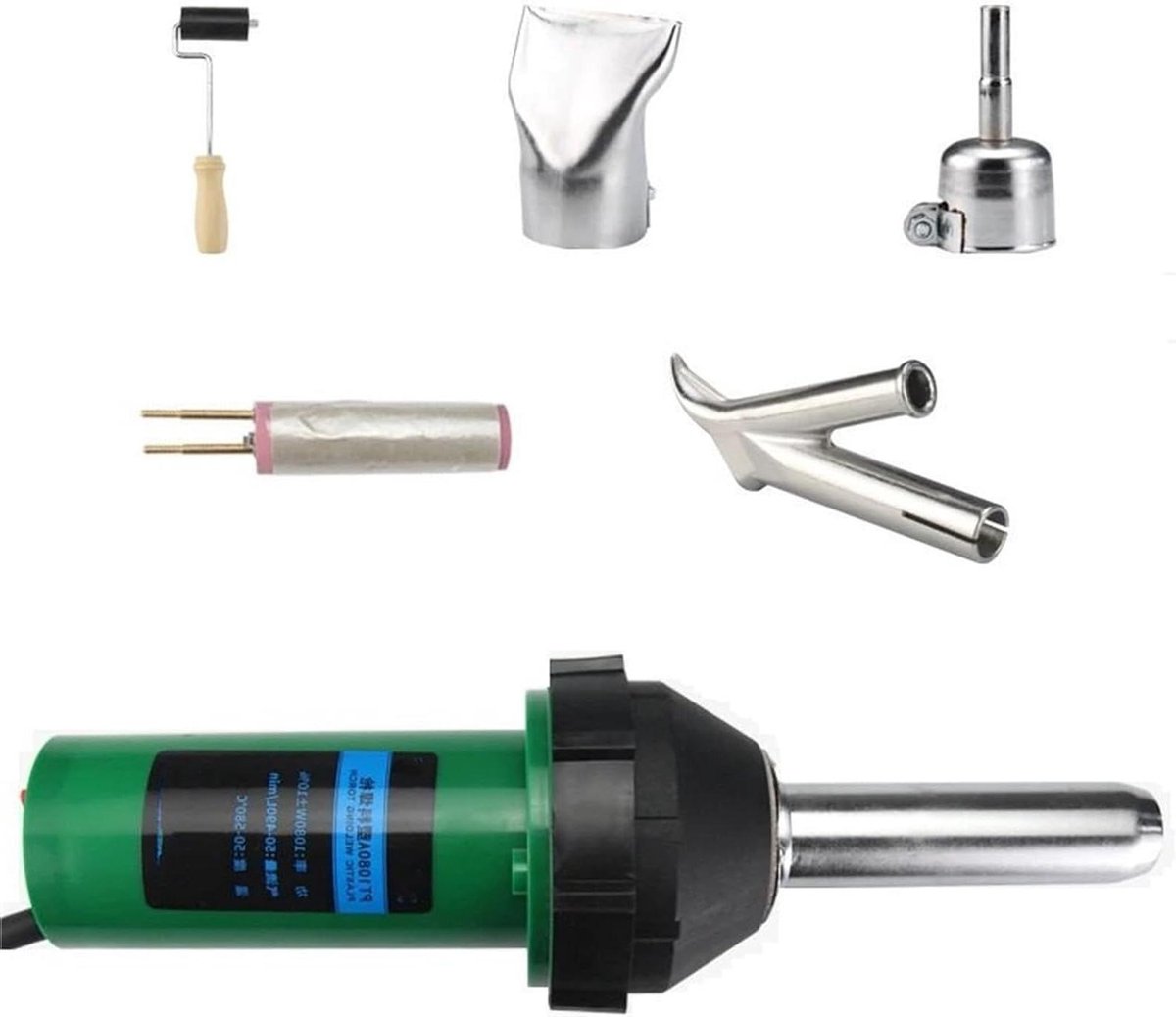 Kunststof laspistool - Hetelucht lasapparaat - Kunststof reparaties - Geïntegreerd ontwerp - 1080W/1600W - PT1080A Pakket