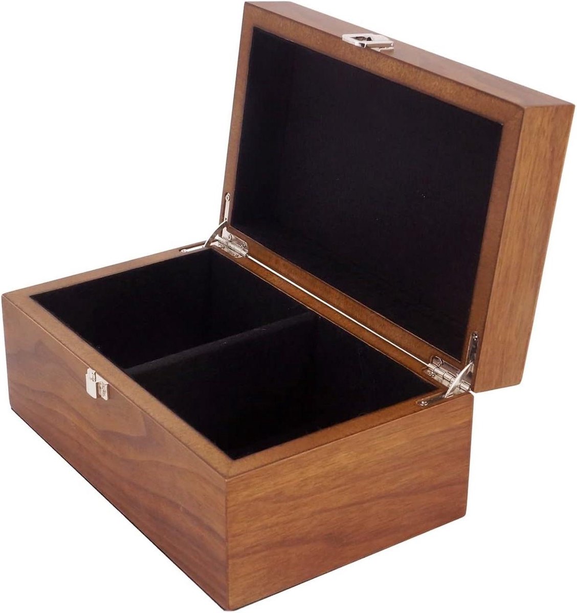 Schaakset Opbergdoos - Houten Koffer - Schaakstukken Opbergen - Handgemaakte Kwaliteit - Voor Stukken 10cm - Walnoot