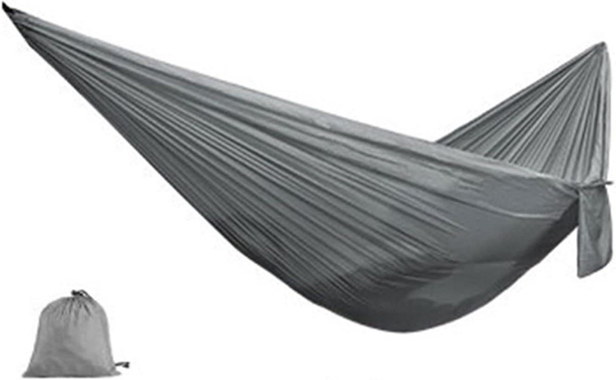 Nylon Hangmat - Schommelmat - Buiten Ontspannen - Scheurbestendig Materiaal - 245 x 90cm - Grijs