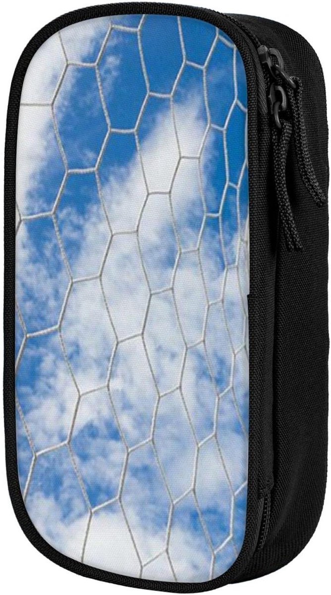 Voetbal Etui - Pennenhulder - Schoolbenodigdheden - Grote capaciteit - 20.5 cm - Blauw