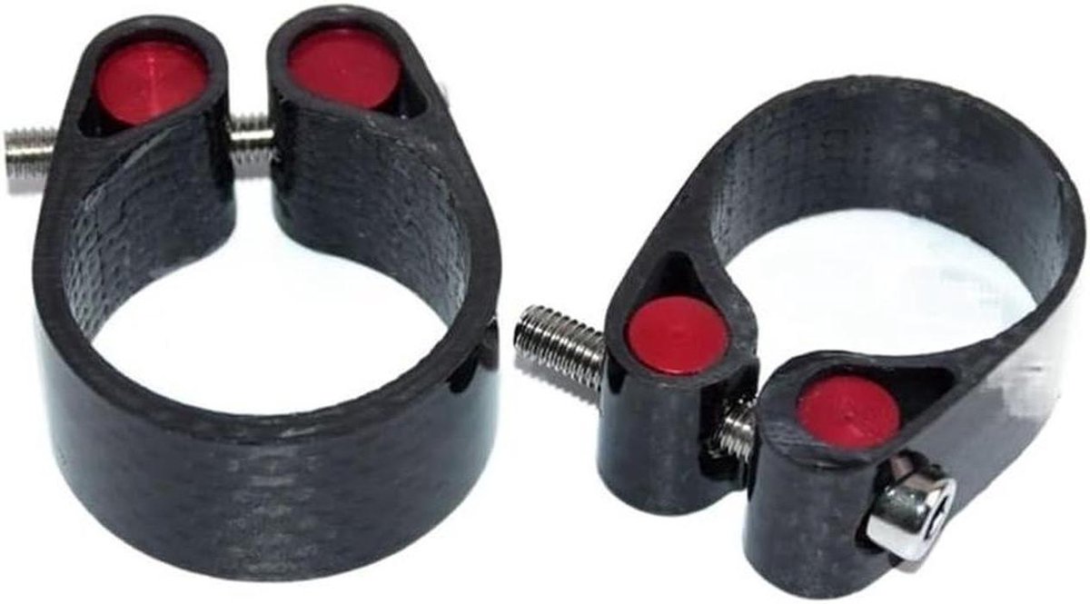 Fiets Zadelklem - Zadelpen Klem - Fietsen Onderhoud - Lichtgewicht Carbon - 31.8mm - Zwart
