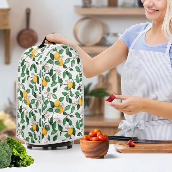 Blender Stofhoes - Keukenapparaat Cover - Keuken Organisatie - Anti Vingerafdruk - 9.4" x 7.2" x 15.9" - Citroenbladeren — afbeelding 2