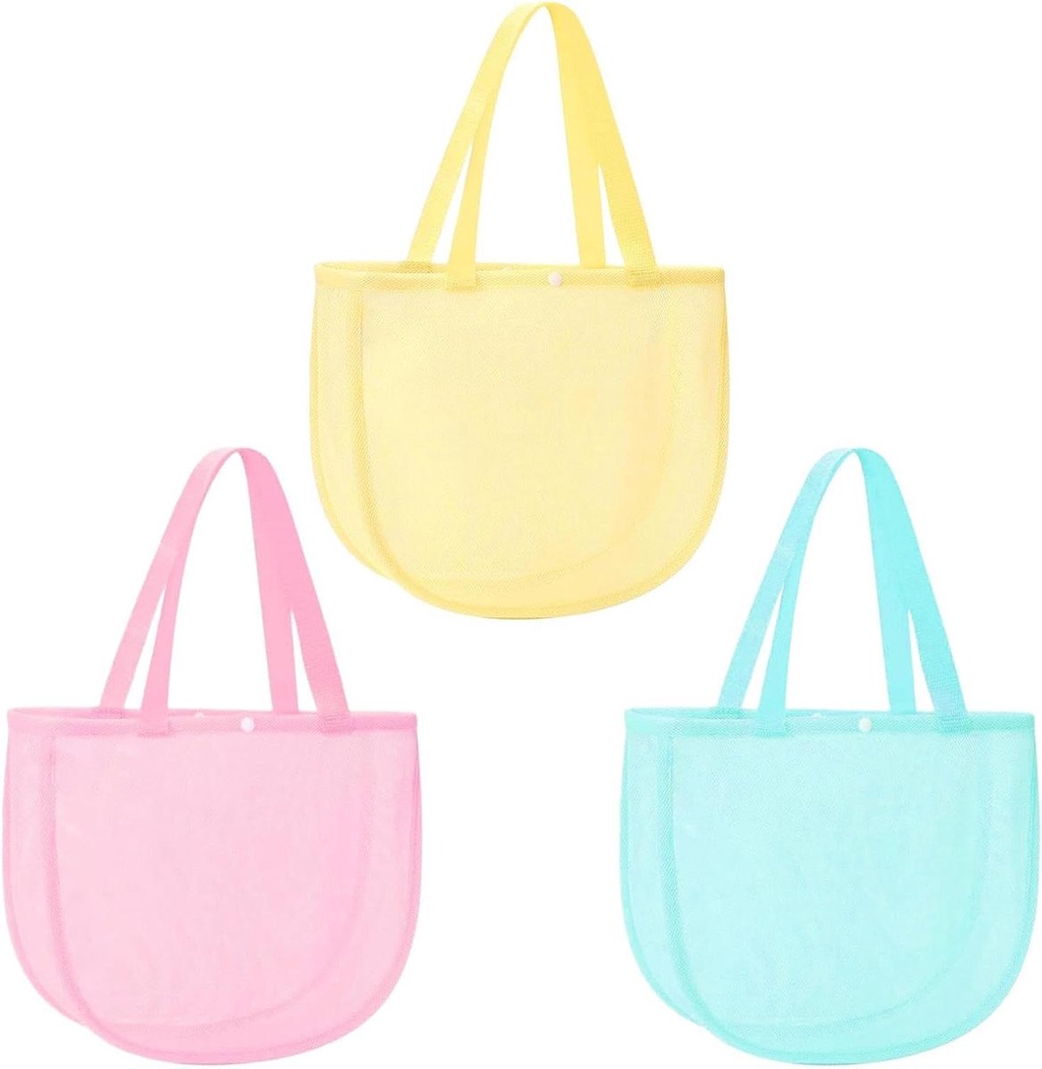 Opbergtasjes Kinderen - Mesh opbergers - Strandspullen verzamelen - Snel drogend materiaal - 32x23x8cm - Meerdere kleuren
