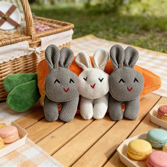 Pluche Konijn Portemonnee - Muntzakje Wortel - Kleine Spullen Opbergen - Afneembare Pluche Hoes - 21.5 cm - Meerdere Kleuren — afbeelding 2
