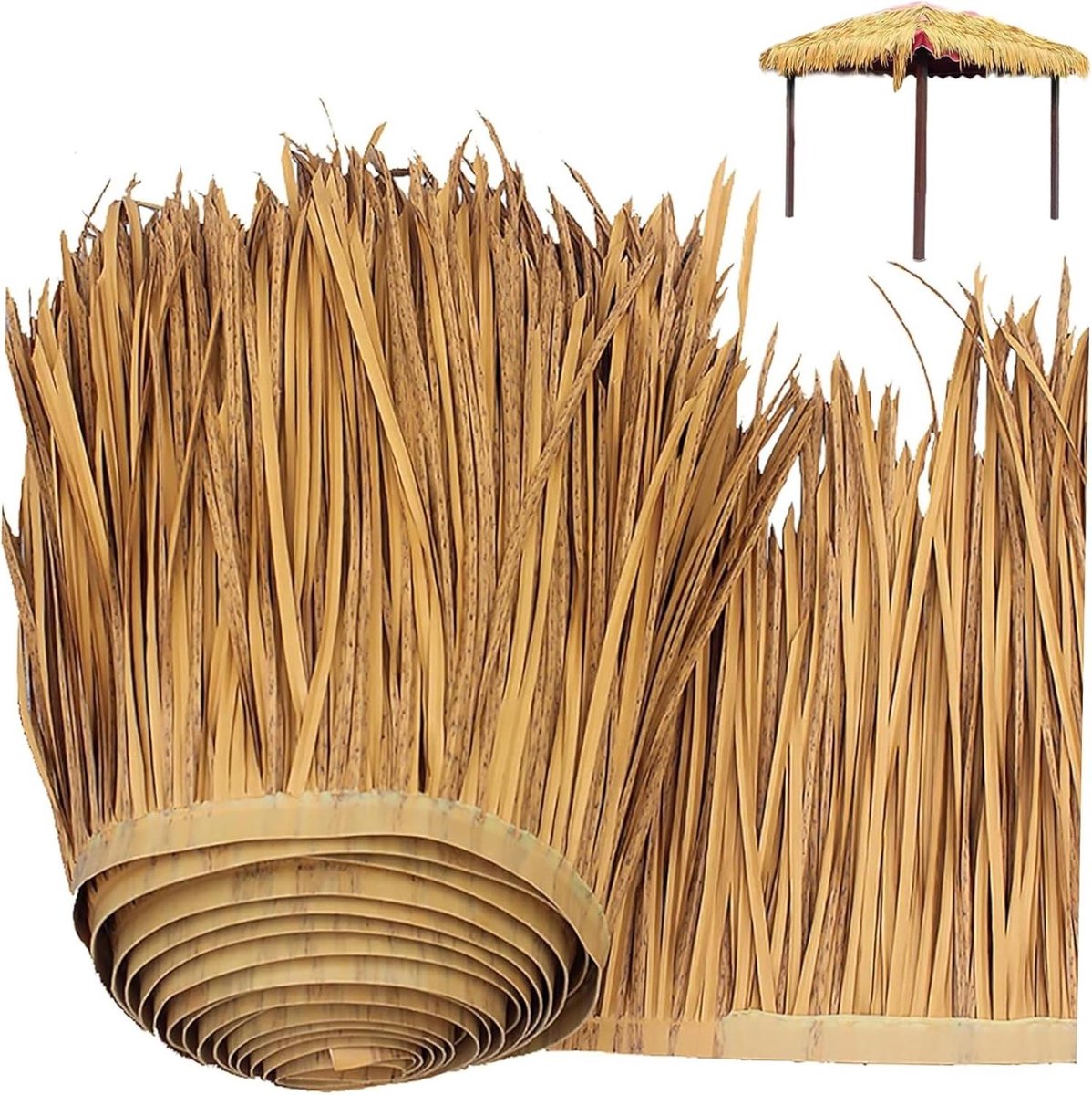 Rieten Dakbedekking - Tiki Hut Grasdak - Tuindecoratie Buiten - Realistische Look - 95 x 49 cm - Natuurlijk