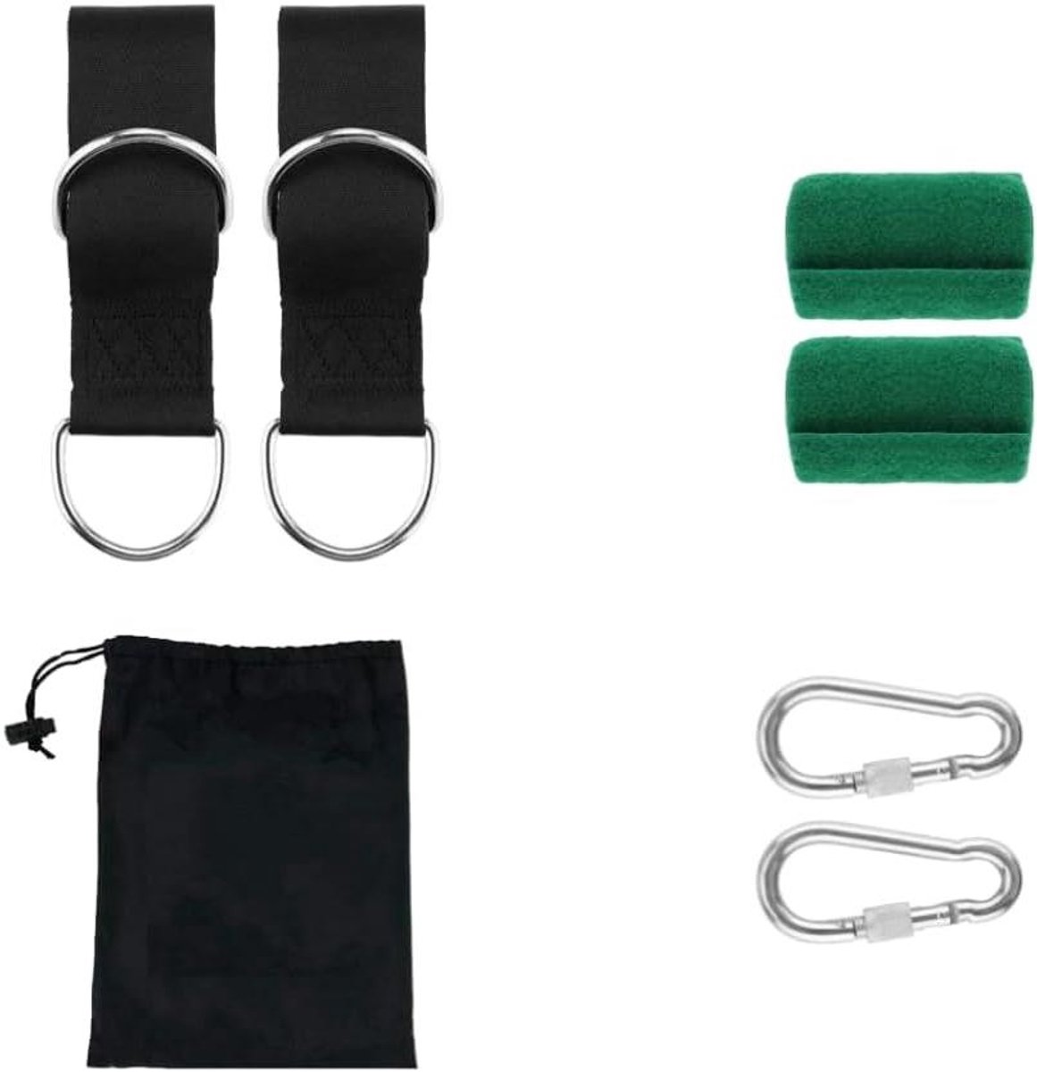 Hangtouw Schommel - Bevestiging touw - Buiten ontspannen - Verstelbare lengte - 300 kg draaglast - Zwart