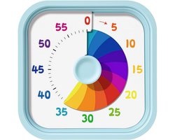 Timer - Kookwekker - Visuele Timer - Leer Klok - Mini timer - Leerklok timer - 60 Minuten Aftellen - timer voor kinderen - 8.5 x 8.5 x 5 cm - voor studeren- lesgeven- koken en kantoorwerk