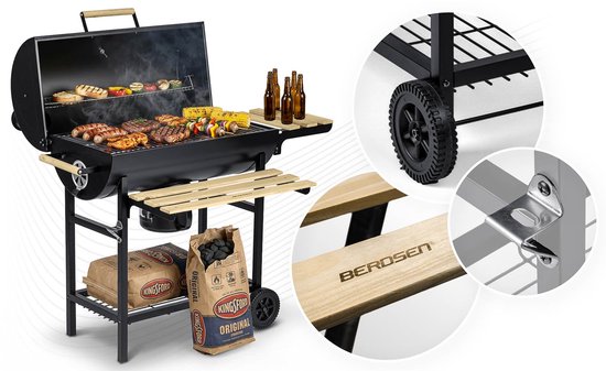 Berdsen BD-895 Serie - Houtskoolbarbecue - Met Thermometer - Met Popielnik - Zwarte Kleur van Berdsen — afbeelding 2