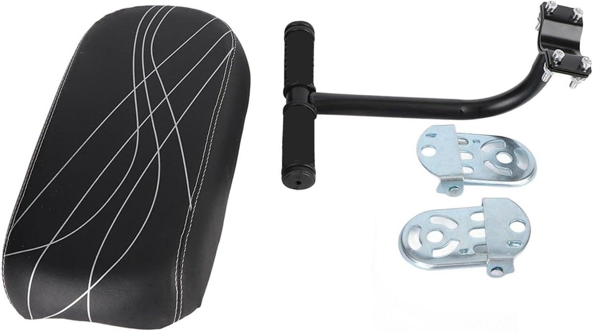 Fietsachterkussen Set - Kinderzitje Accessoires - Veilig Fietsen - Complete Ondersteuning - 35mm Buis - Zwart