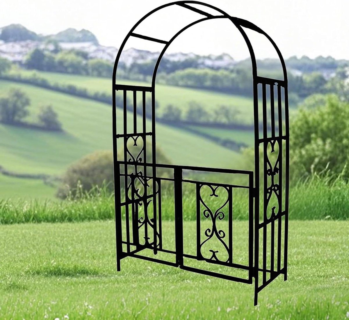 Tuinpoort Met Klimrek - Decoratieve Boog - Planten Ondersteunen - Weerbestendig Staal - 20
