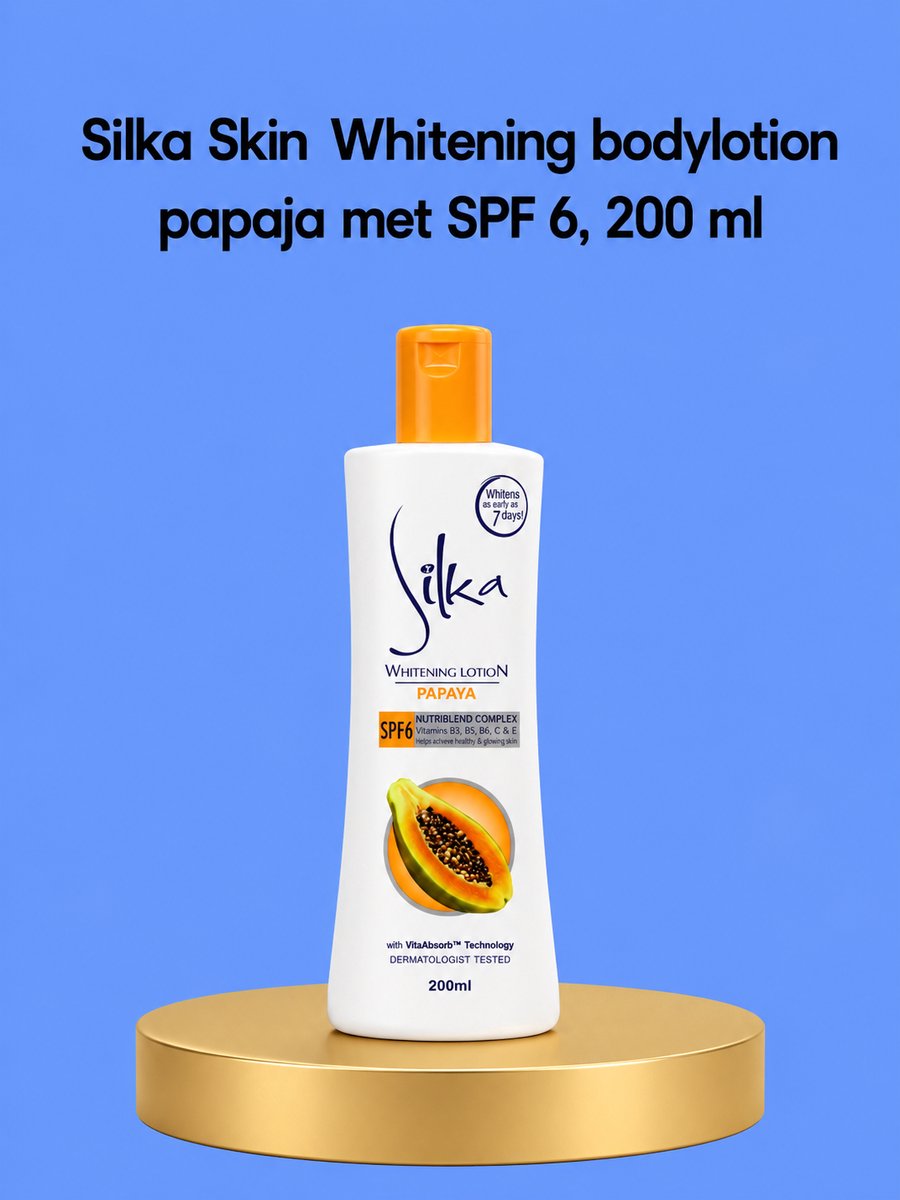 Silka Skin Whitening lotion papaya met SPF 6, 200 ml