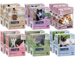 Bozita - Natvoer voor Katten - Vleesstukken in Saus - Mix Smaken - 12x370g