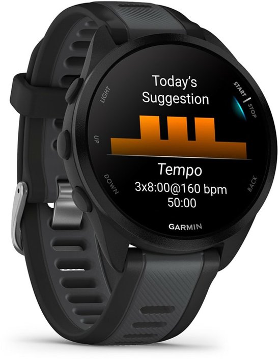 Garmin Forerunner 165 Music - Hardloophorloge - 43 mm - Black-Slate Grey