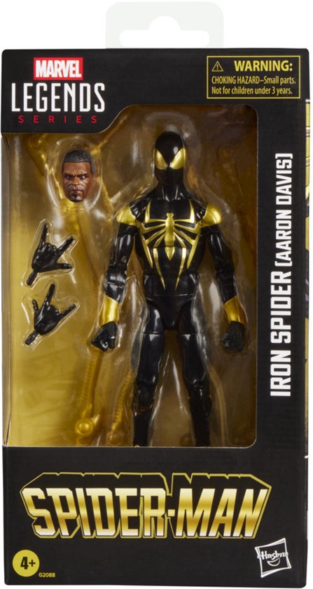 Marvel Legends Spider-Man actiefiguur in zwart en goud, Iron Spider (Aaron Davis)