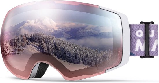 Ski Bril - Snowboard Goggles - Winter Sport - Verwisselbare Lens - One Size - Wit Frame