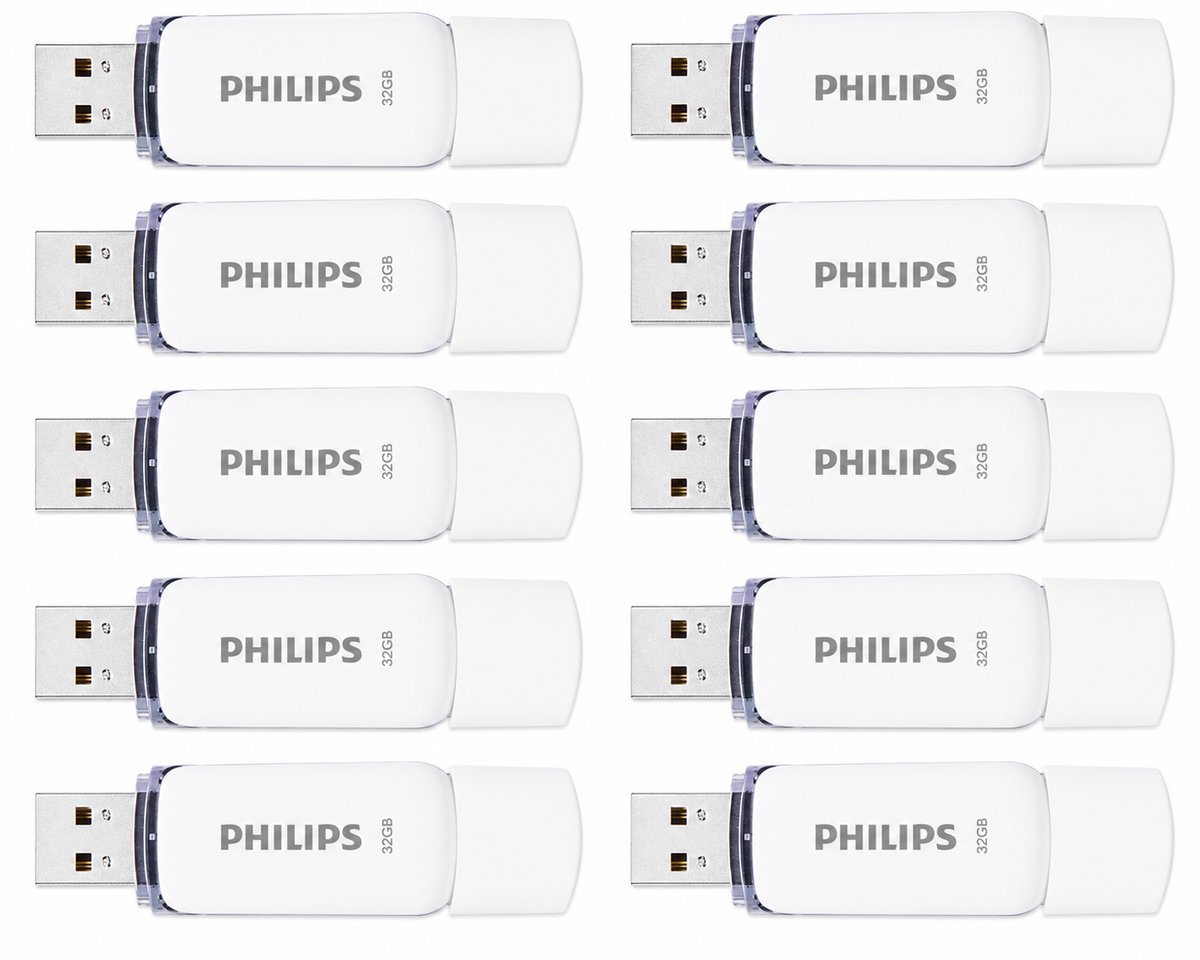 Philips USB stick 2.0 - 32GB - Snow - Wit - 10 stuks