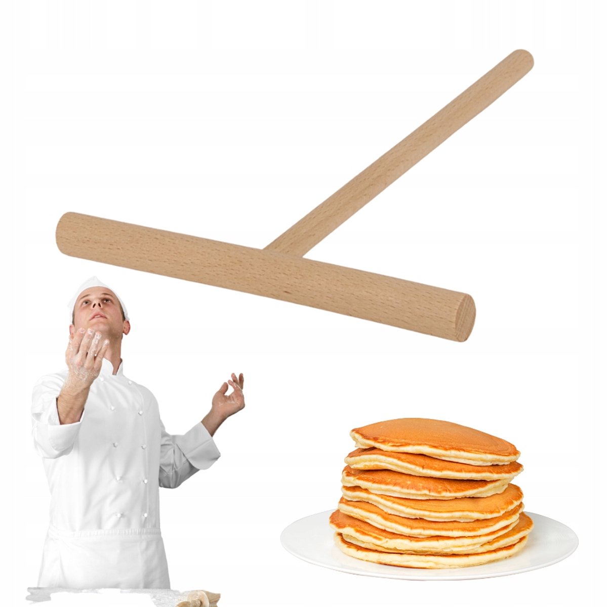 Houten deegspreider voor pannenkoeken - Natuurlijk bakgerei