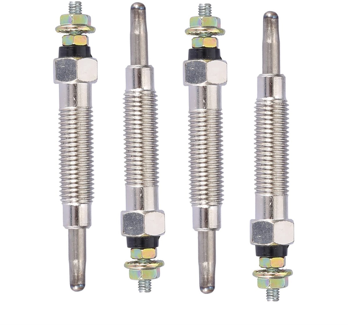 Dailygoods- Verwarmingskaarsen 4 stuks - Metalen Gloeikaarsen - Dubbele Kern - Schroefdraad M10 x 1,25 - Geschikt voor Mitsubishi L200/L300 - Gloeikaars