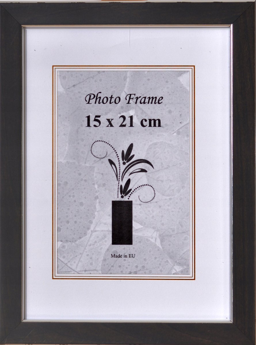 Klaar om op te hangen/neer te zetten fotolijst 15x21 cm - Titaan Zwart/Zilver