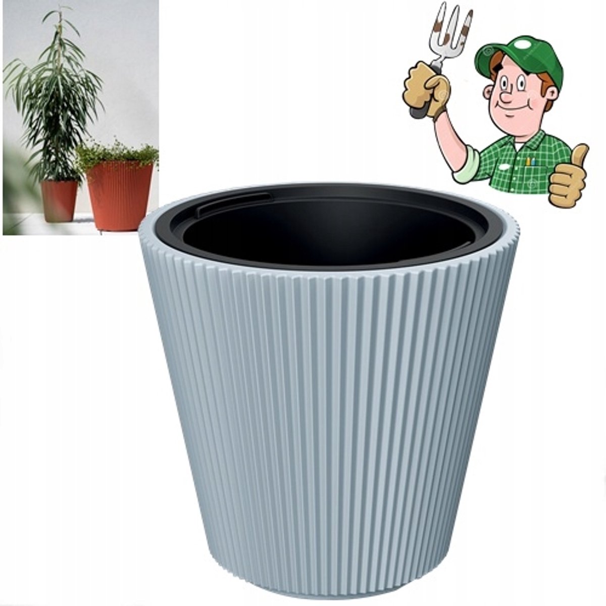 Betonlook Pot Grijs 24cm Rond - Stijlvol en Duurzaam