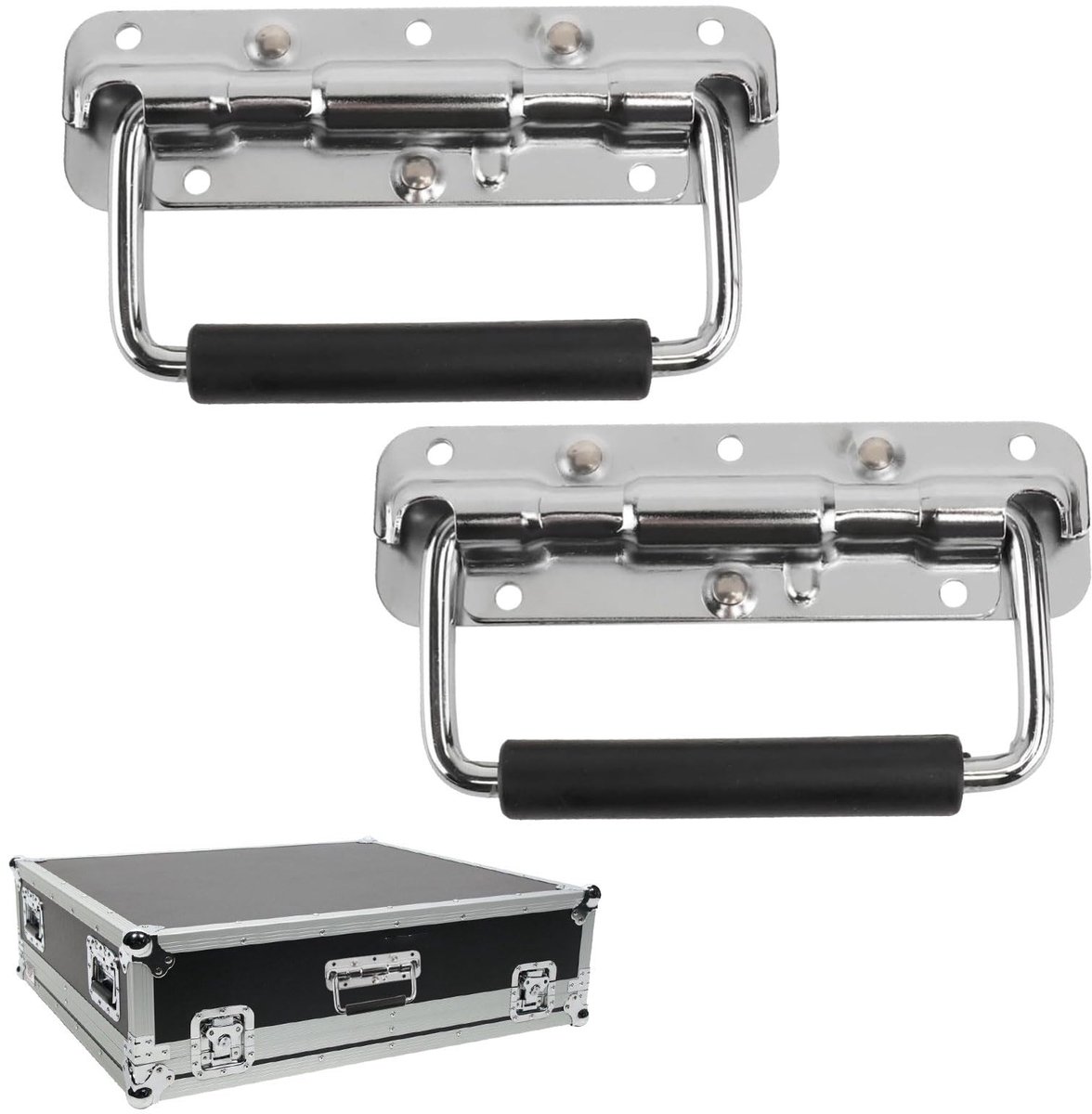 Dailygoods - Set van 2 Vouwhandgrepen 140 mm RVS - Metalen Handgrepen voor Gereedschapskisten en Speakers