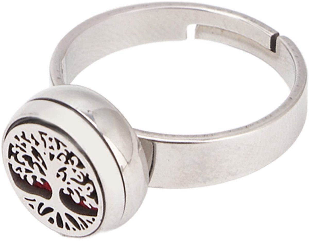 Dailygoods- Diffuserringen Roestvrij Staal - Damesringen - Aromatherapie - Draagbare Sieraden - Esthetische Ringen - Geschikt voor Etherische Oliën - Aromatherapie Ring