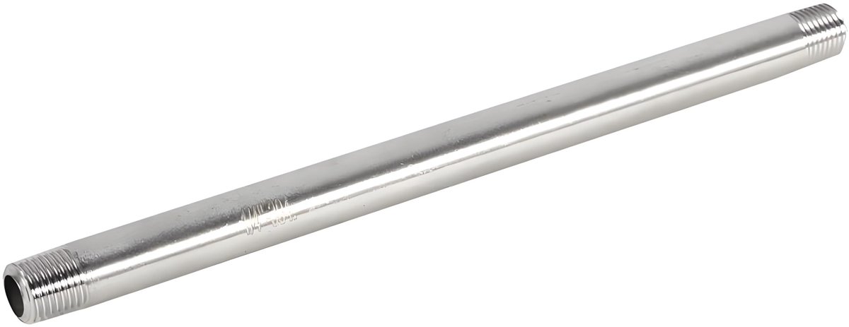 Dailygoods- Slang 200 mm - Roestvrij Staal SS304 - Schroefdraad Koppeling - Duurzaam - Corrosiebestendig - Voor Lucht/Brandstof - Pijpfitting