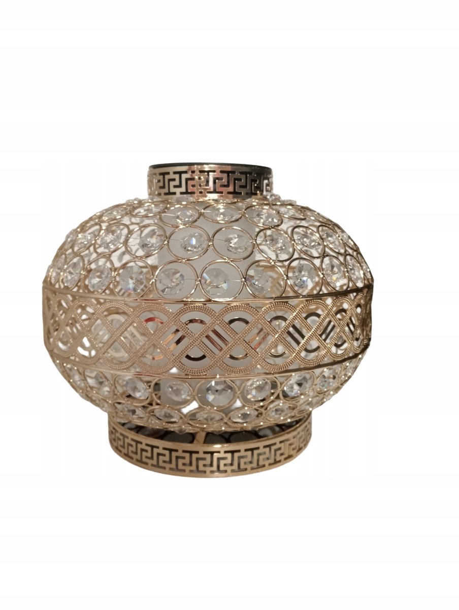 Zonnelantaarn LED Goud Kristal - Elegante herinnering