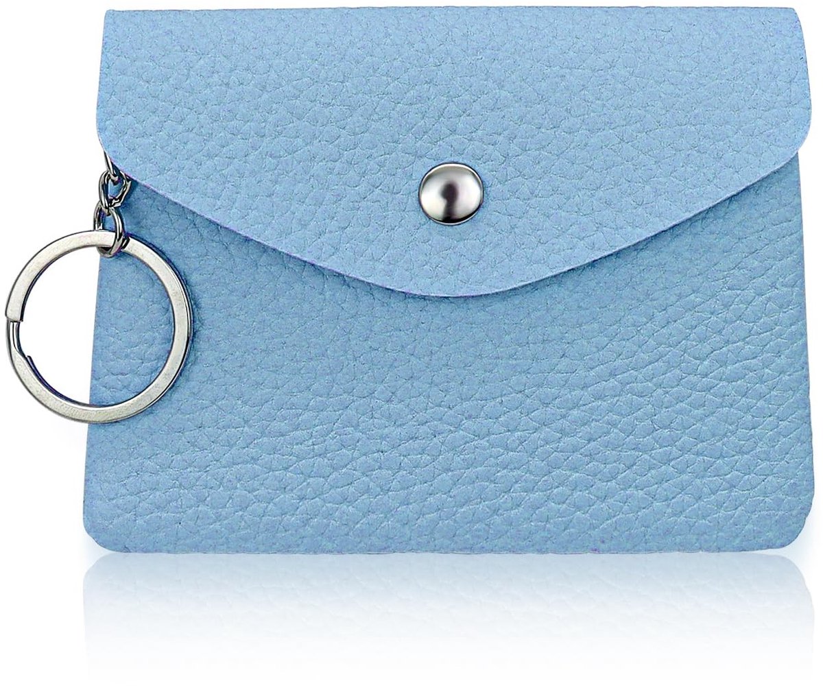 Dailygoods- Muntenportemonnee Zacht Leer - Portemonnee voor Wisselgeld - Sleutelhanger - Muntzakje voor Dames - Klein 10,5 x 8,5 cm - Lichtgewicht 38 g